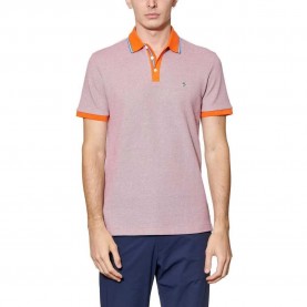 мъжки,блузи,с,яка,original,penguin,birdseye,pique,jacquard,tip,placket,short,sleeve,polo,flame,(orange)