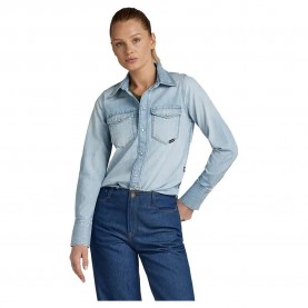 риза,с,дълъг,ръкав,дамски,блузи,дамски,ризи,g,star,western,slim,fit,long,sleeve,shirt,blue,(sun,faded,blue,mist)