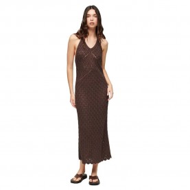 рокля,дамски,поли,и,рокли,superdry,crochet,halter,sleeveless,long,dress,brown