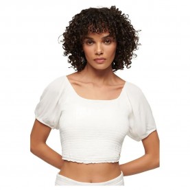 фланелка,с,къс,ръкав,дамски,топове,superdry,smocked,short,sleeve,top,white,(off,white)