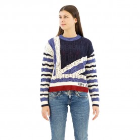 блуза,дамски,пуловери,дамски,плетени,дрехи,pepe,jeans,harlow,sweater,blue