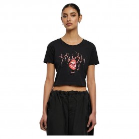 къса,блуза,дамски,топове,miss,tee,muah,cropped,short,sleeve,top,black,(black)