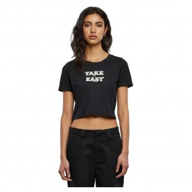 тениска,дамски,тениски,miss,tee,take,it,daisy,short,sleeve,t,shirt,black,(black)