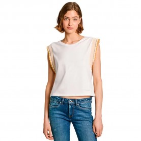 тениска,дамски,тениски,pepe,jeans,edma,sleeveless,t,shirt,mousse,white,(white)