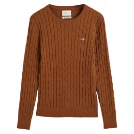 блуза,дамски,пуловери,дамски,плетени,дрехи,gant,stretch,cable,sweater,brown,(cacao)