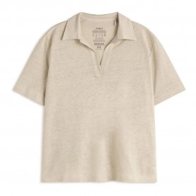 тениска,дамски,тениски,ecoalf,troms,short,sleeve,v,neck,t,shirt,beige