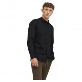 риза,с,дълъг,ръкав,мъжки,ризи,jack,&,jones,joe,plain,long,sleeve,shirt,black