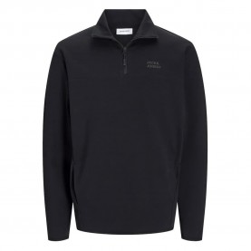 блуза,мъжки,пуловери,jack,&,jones,matty,logo,half,zip,sweatshirt,black,(black)