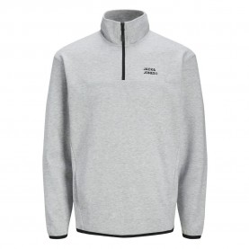 блуза,мъжки,пуловери,jack,&,jones,matty,logo,half,zip,sweatshirt,light,grey,melange,(grey)