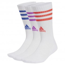 чорапи,мъжки,чорапи,adidas,cushioned,3,stripes,crew,socks,3,pairs,white,semi,lucid,blue,purple,burst,bright,red,(white)