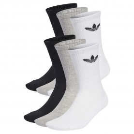 чорапи,мъжки,чорапи,adidas,originals,trefoil,cushion,crew,socks,6,pairs,black,white,medium,grey,heather,(multicolor)