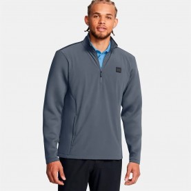 Блуза Under armour golf Drive Pro Storm Hybrid half zip sweatshirt - Blue (Downpour Gray / Metallic Silver) блуза,мъжки,пуловери,under,armour,golf,drive,pro,storm,hybrid,half,zip,sweatshirt,blue,(downpour,gray,metallic,silver)