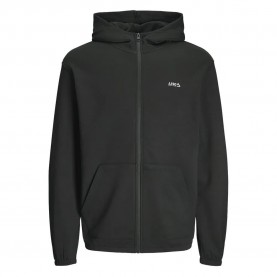 блуза,мъжки,пуловери,jack,&,jones,basic,zip,plus,size,full,zip,sweatshirt,black