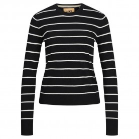 блуза,дамски,пуловери,дамски,плетени,дрехи,jack,&,jones,cara,comfy,jjxx,sweater,black,stripes,cloud,dancer,(black)