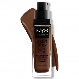 ексфолианти,nyx,cosmetics,warm,walnut,can´t,stop,won´t,stop,full,coverage,foundation,brown,(white)