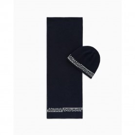 комплект,armani,exchange,set,xm000337,af12274,beanie,blue