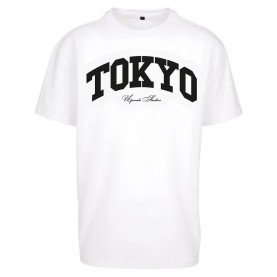 Тениска Mister tee Tokyo College Oversize short sleeve T-shirt - White (White) тениска,мъжки,тениски,дамски,тениски,mister,tee,tokyo,college,oversize,short,sleeve,t,shirt,white,(white)