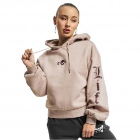 суичър,дамски,блузи,thug,life,caution,hoodie,dusk,rose,(beige)