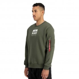 блуза,мъжки,пуловери,alpha,industries,satin,logo,sweatshirt,dark,olive,(green)