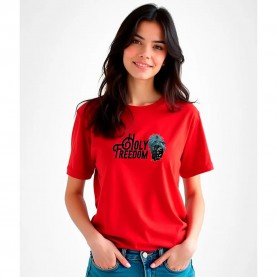 Тениска Kruskis Holy Freedom short sleeve T-shirt - Red (Red) тениска,дамски,тениски,kruskis,holy,freedom,short,sleeve,t,shirt,red,(red)