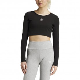 къса,блуза,дамски,топове,adidas,originals,essentials,ribbed,crop,long,sleeve,top,black