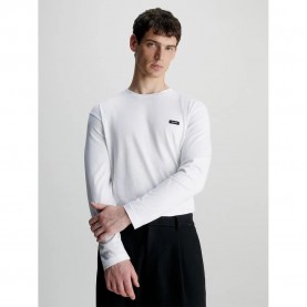 тениска,мъжки,тениски,calvin,klein,comfort,long,sleeve,t,shirt,white