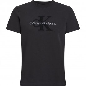 тениска,дамски,тениски,calvin,klein,jeans,chenille,monologo,regular,short,sleeve,t,shirt,black