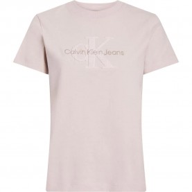 тениска,дамски,тениски,calvin,klein,jeans,chenille,monologo,regular,short,sleeve,t,shirt,beige
