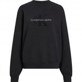 блуза,дамски,блузи,calvin,klein,jeans,chenille,monologo,sweatshirt,ck,black,(black)