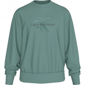 блуза,мъжки,пуловери,calvin,klein,jeans,chenille,monologo,sweatshirt,green