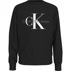 блуза,детски,блузи,calvin,klein,jeans,monogram,terry,cn,sweatshirt,black