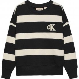 блуза,детски,блузи,calvin,klein,jeans,striped,modern,comfort,cn,sweater,black