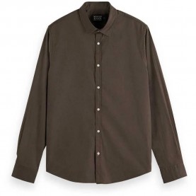 риза,с,дълъг,ръкав,мъжки,ризи,scotch,&,soda,essential,solid,long,sleeve,shirt,brown