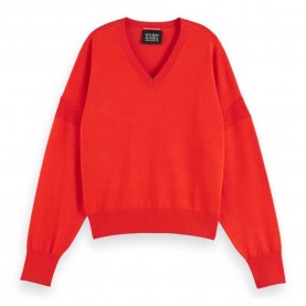блуза,дамски,пуловери,дамски,плетени,дрехи,scotch,&,soda,177710,v,neck,sweater,red