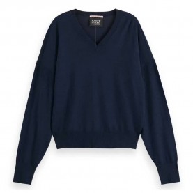 блуза,дамски,пуловери,дамски,плетени,дрехи,scotch,&,soda,178216,v,neck,sweater,blue