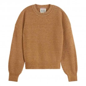 блуза,дамски,пуловери,дамски,плетени,дрехи,scotch,&,soda,core,fuzzy,sweater,tobacco,melange,(brown)