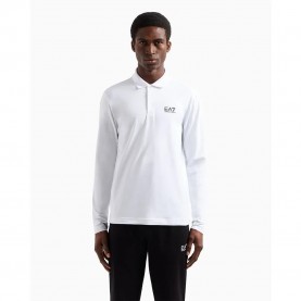 EA7 EMPORIO ARMANI 8NPF15_PJVQZ long sleeve polo - White (White) дамски,блузи,с,яка,мъжки,блузи,с,яка,ea7,emporio,armani,8npf15,pjvqz,long,sleeve,polo,white,(white)