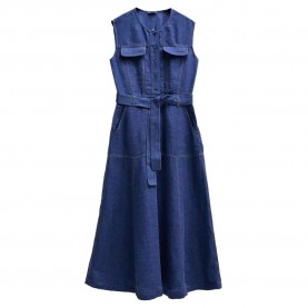 дънки,дамски,поли,и,рокли,salsa,jeans,21008782,sleeveless,long,dress,dark,blue,(blue)