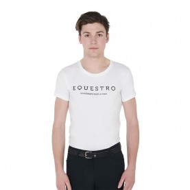 Тениска Equestro Cotone M/C short sleeve T-shirt - White (White) тениска,мъжки,тениски,дамски,тениски,equestro,cotone,m,c,short,sleeve,t,shirt,white,(white)