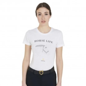 тениска,дамски,тениски,equestro,diamonds,horse,life,short,sleeve,t,shirt,white
