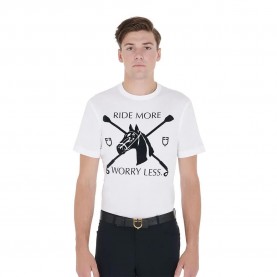 тениска,мъжки,тениски,equestro,horse,head&wips,cotton,short,sleeve,t,shirt,white,(white)