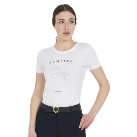 тениска,дамски,тениски,equestro,jumping,diamonds,short,sleeve,t,shirt,white