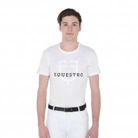 тениска,мъжки,тениски,equestro,logo,flocked,short,sleeve,t,shirt,white,(white)