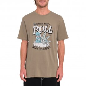 тениска,мъжки,тениски,volcom,budz,short,sleeve,t,shirt,brown,(teak)