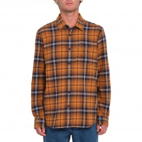 риза,с,дълъг,ръкав,мъжки,ризи,volcom,caden,plaid,long,sleeve,shirt,chestnut,brown,(brown)