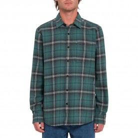 риза,с,дълъг,ръкав,мъжки,ризи,volcom,caden,plaid,long,sleeve,shirt,green