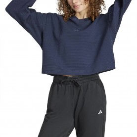 блуза,дамски,блузи,adidas,all,szn,ribbed,v,neck,sweatshirt,legend,ink,f17,(blue)