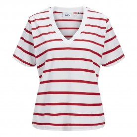 тениска,дамски,тениски,jack,&,jones,annie,reg,jjxx,short,sleeve,v,neck,t,shirt,bright,white,racing,red,(white)
