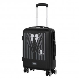 куфари,karactermania,wednesday,uniform,abs,4,wheel,cabin,suitcase,black