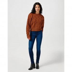 блуза,дамски,пуловери,дамски,плетени,дрехи,wrangler,cable,sweater,brown